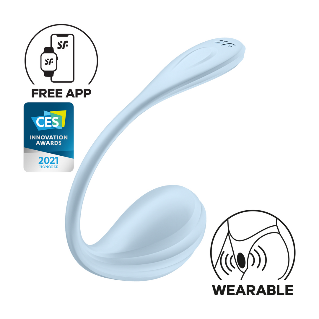 Glad Petal Connect App - Draagbare Koppel Vibrator - Lichtblauw Blau - 1