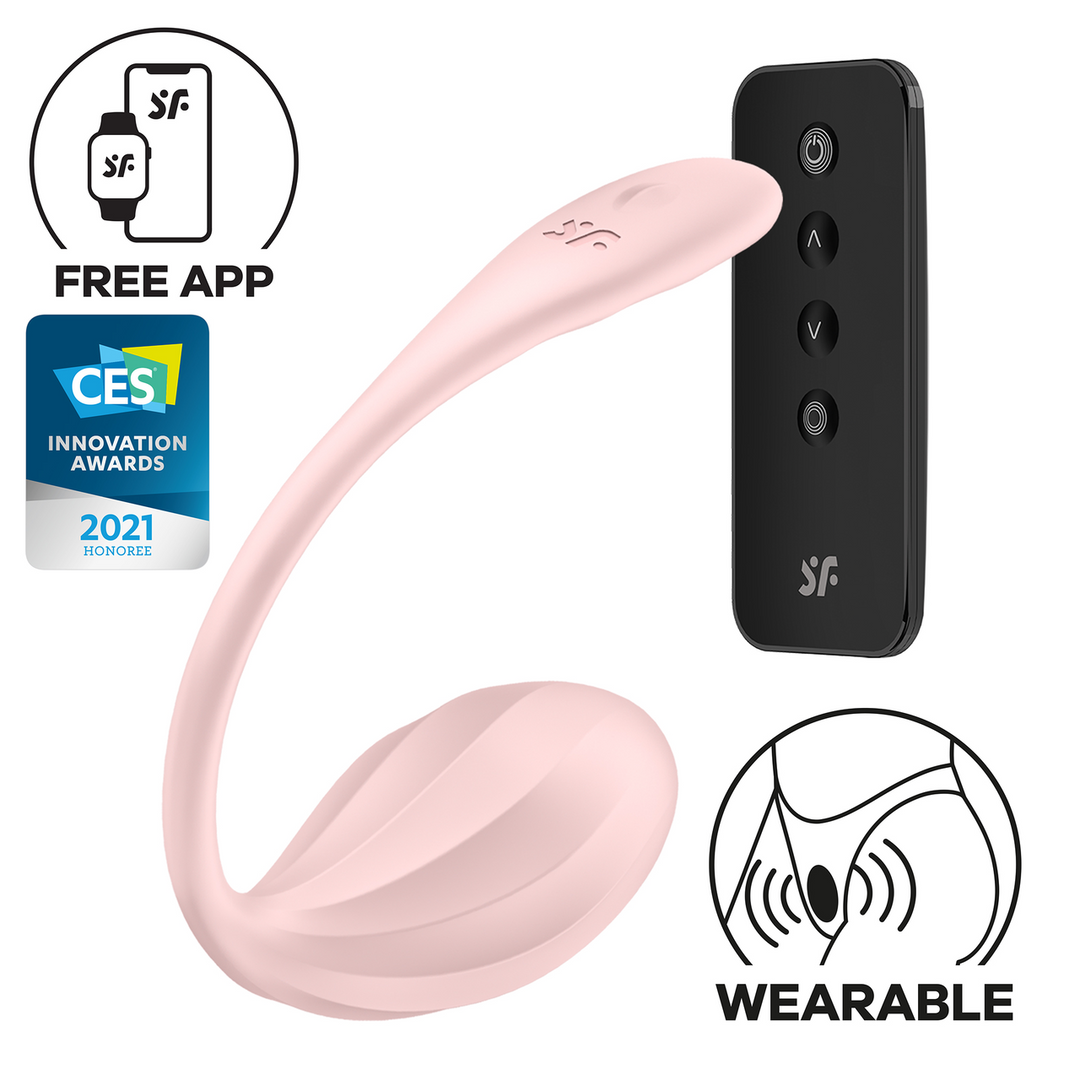 Ribbed Petal Connect App - Draagbare Koppel Vibrator - Roze Pink - 6