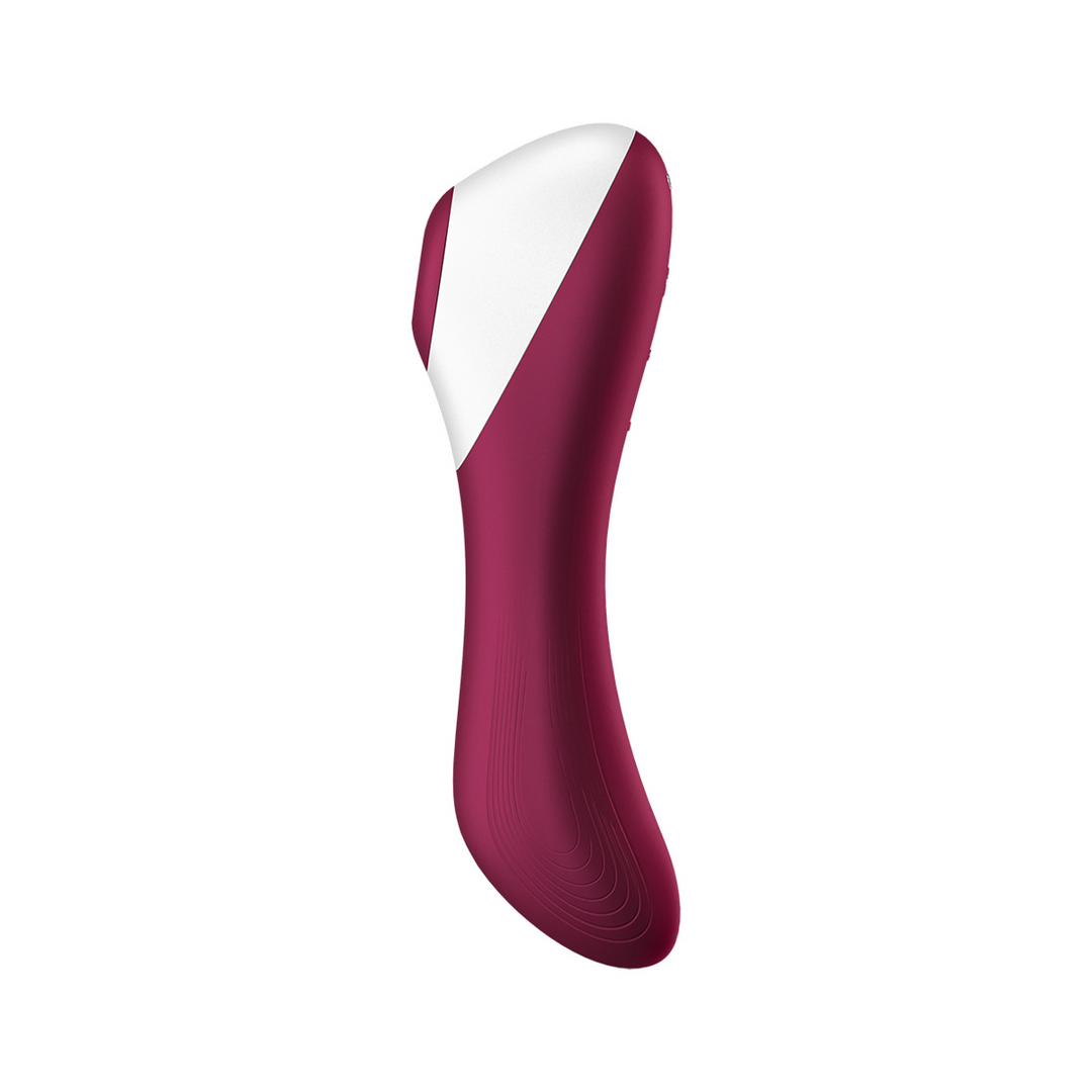 Dual Crush - Invoegbare Dubbele Luchtdruk Vibrator - Wijnrood Rot - 0