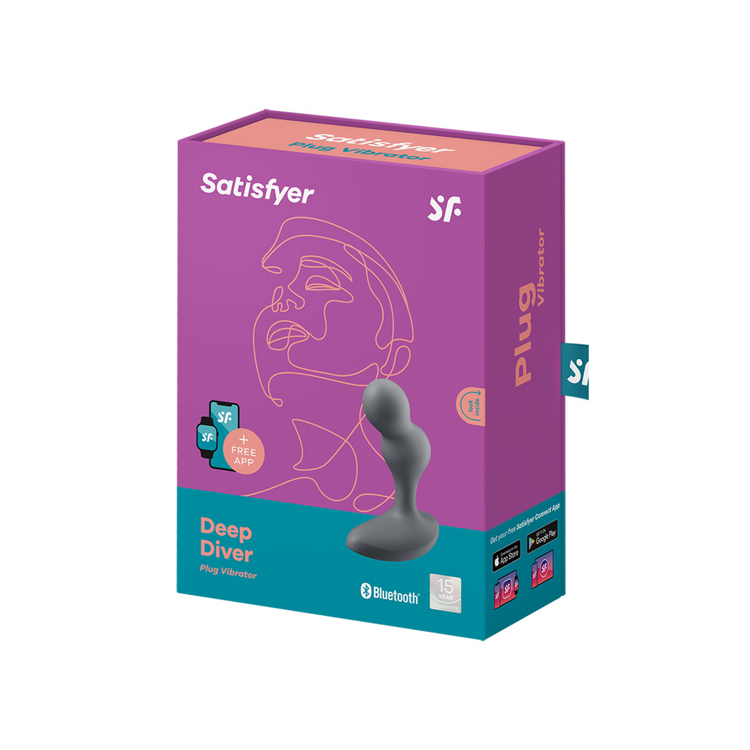 Deep Diver - Vibrerende Anale Plug - Donkergrijs Grau - 0