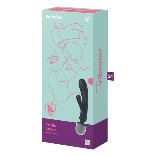 Triple Lover - Vibromasseur baguette hybride - Gris