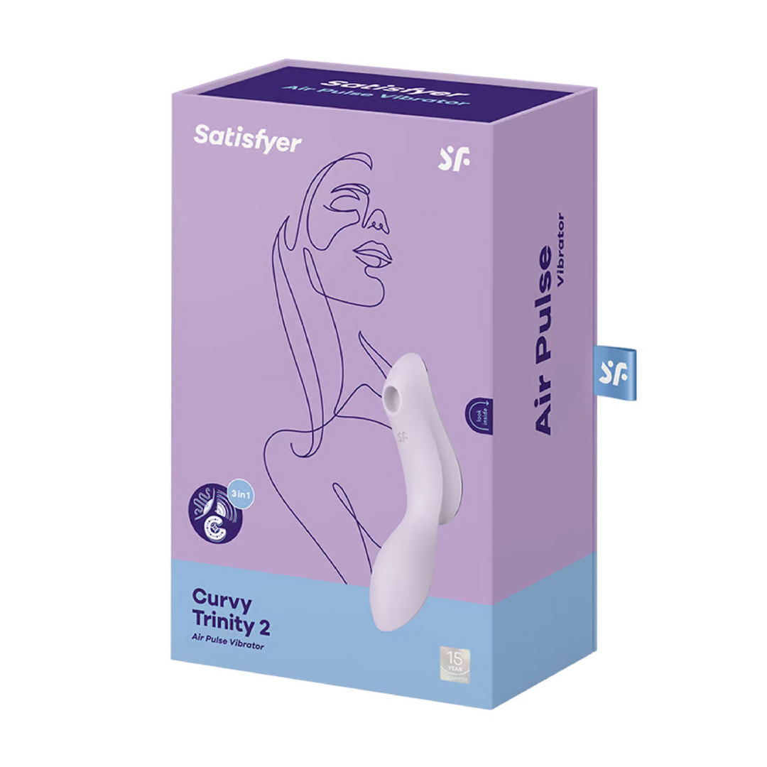 Curvy Trinity 2 - Invoegbare Luchtpulsvibrator - Violet Violett - 2