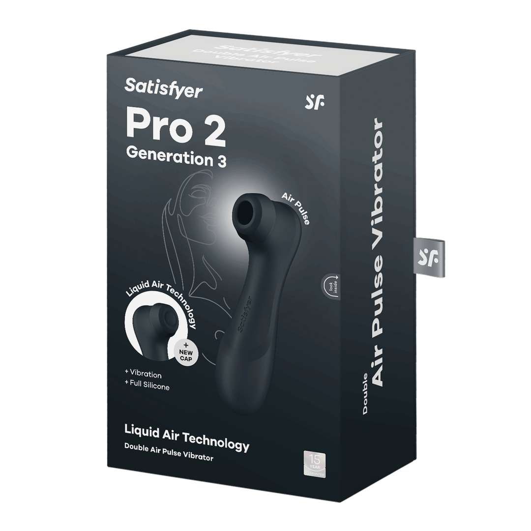 Pro 2 Generation 3 - Double Air Pulse Vibrator - Liquid Air - Black Zwart - 6