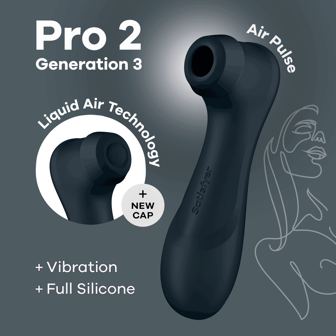 Pro 2 Generation 3 - Double Air Pulse Vibrator - Liquid Air - Black Zwart - 3