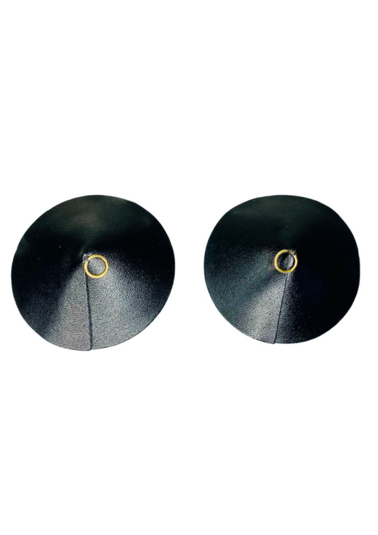 Kinky Diva PU Leather Nipple Covers Ring