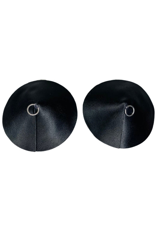 Kinky Diva PU Leather Nipple Covers Ring
