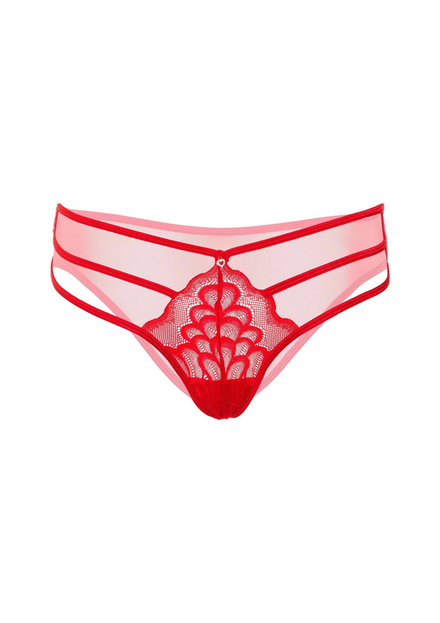 Lace string with straps BLACK S/M - 1