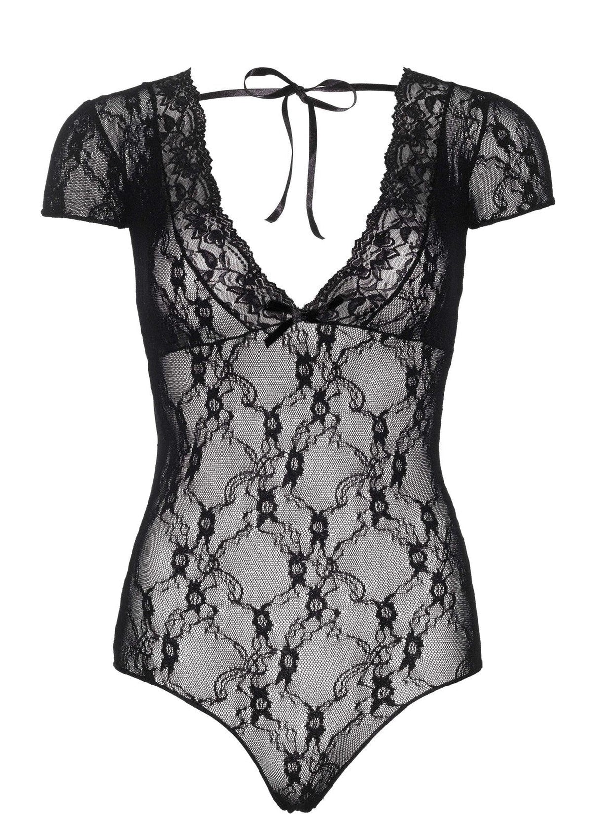 Floral Lace Backless Teddy BLACK O/S - 3