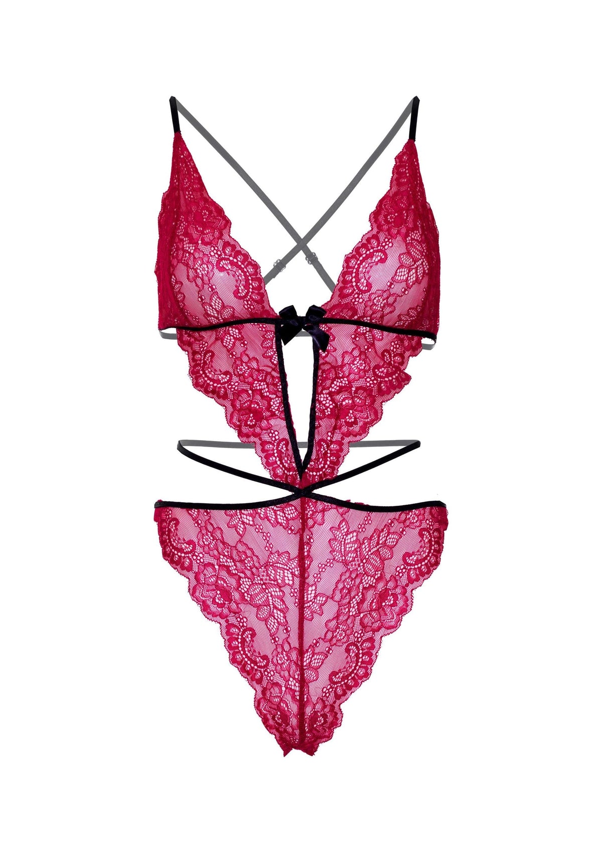 Scalloped Teddy and Panty PINK M/L - 4