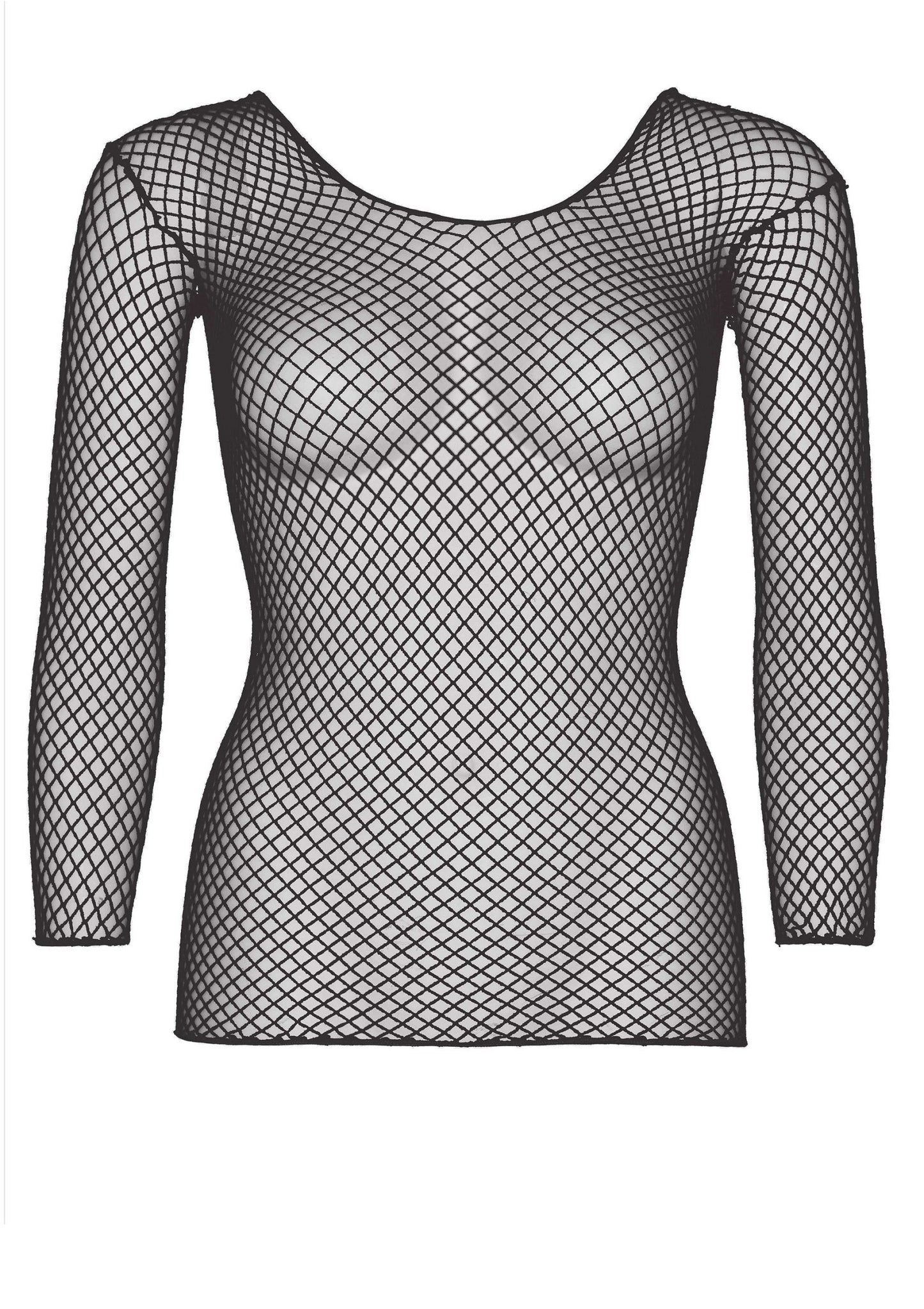 Leg Avenue Long Sleeves Fishnet Top BLACK O/S - 1