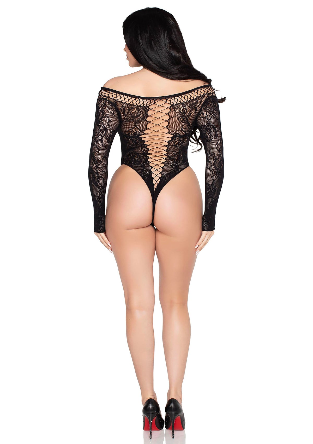 Net and Lace Teddy BLACK O/S - 5