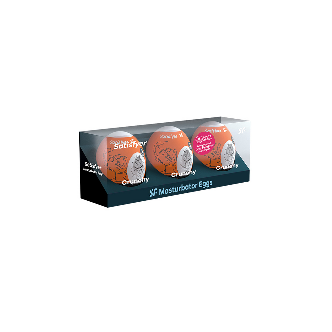 Crunchy - Masturbator Egg Set - 3 Stuks - Oranje Orange - 0