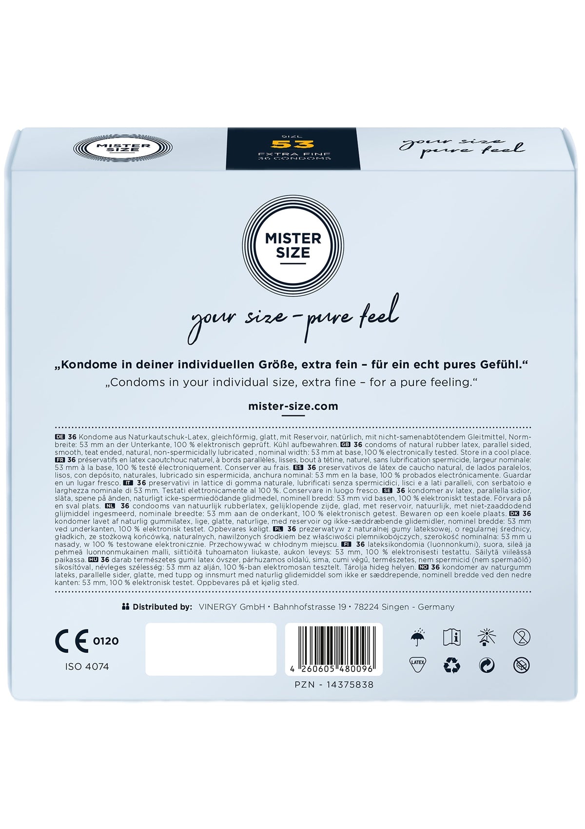 MISTER SIZE 53mm Condoms 36pcs NATUREL - 2