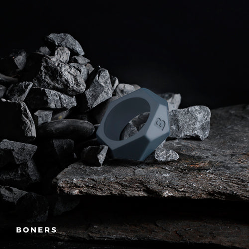 Boners Cockring Met Diamant Design - Grijs - 2