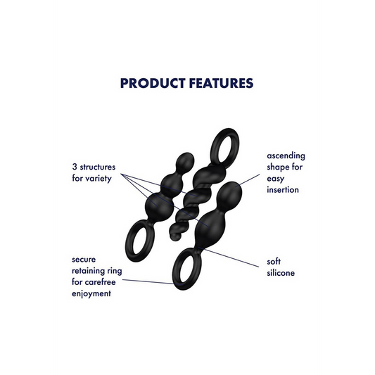 Booty Call - Ensemble de 3 plugs anaux - Noir