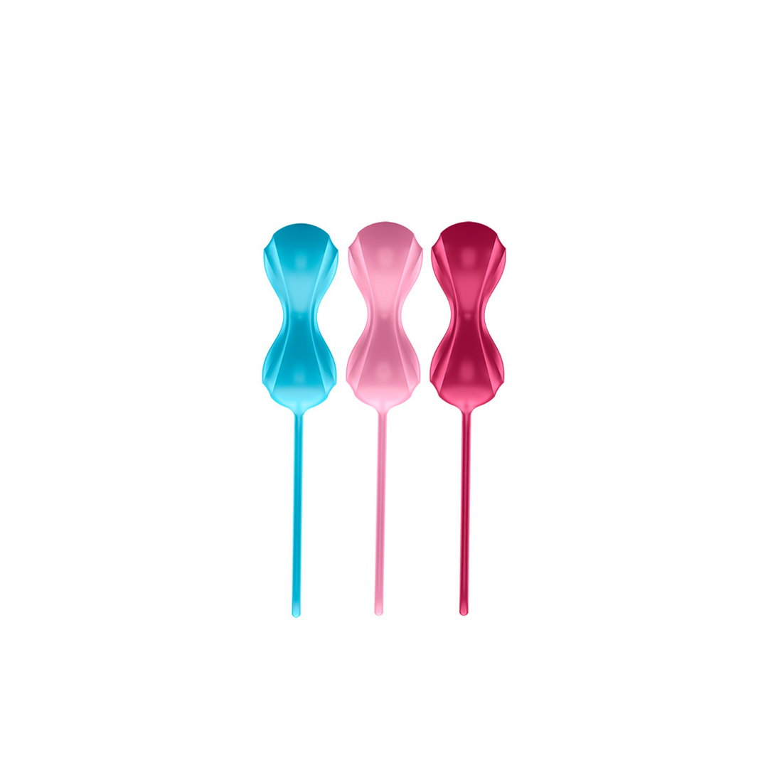 Power Balls - Kegel Balls - 3 Pieces - Turquoise/Red/Pink Multikleur - 1