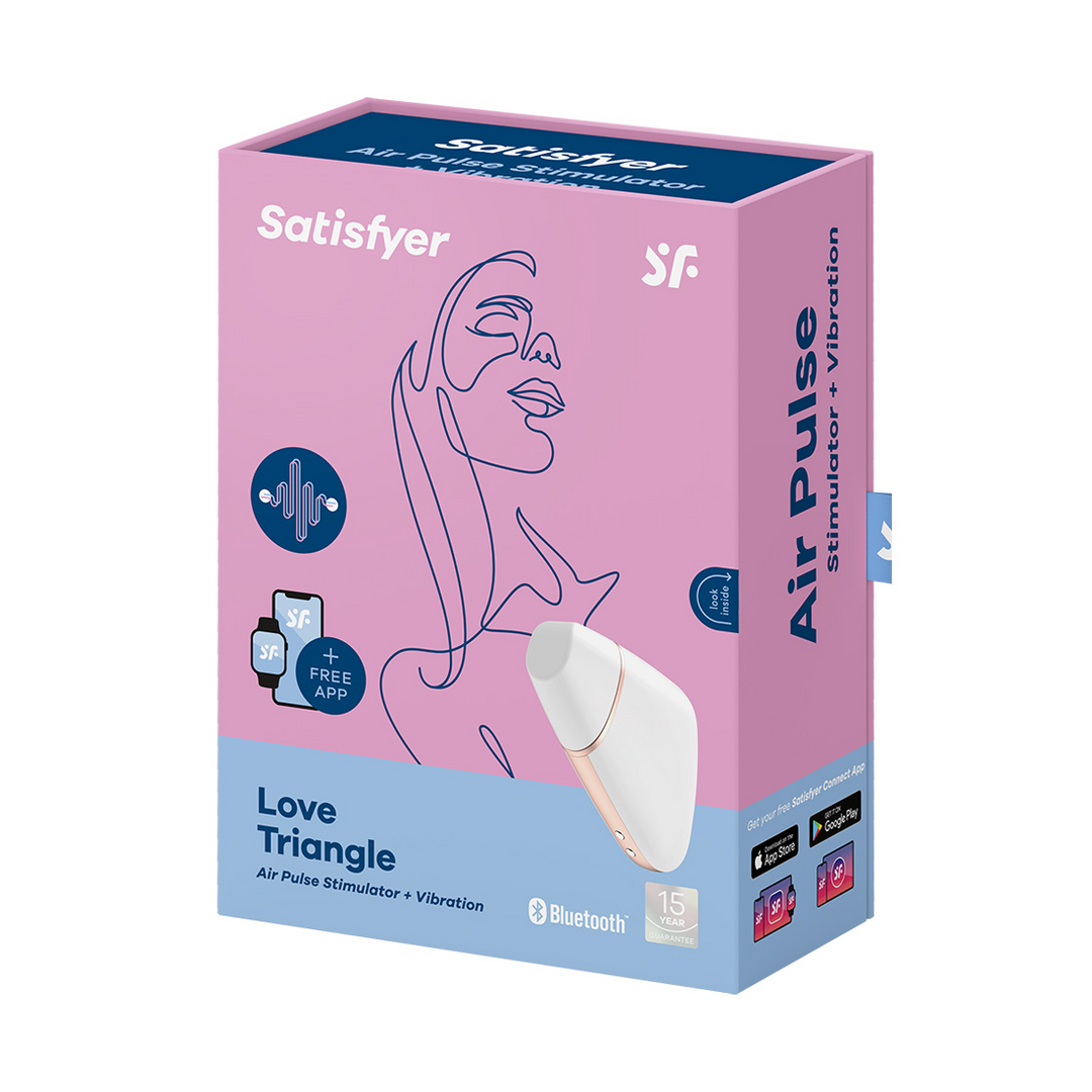 Love Triangle - Luchtpulserende Stimulator en Vibratie - Wit Weiß - 5