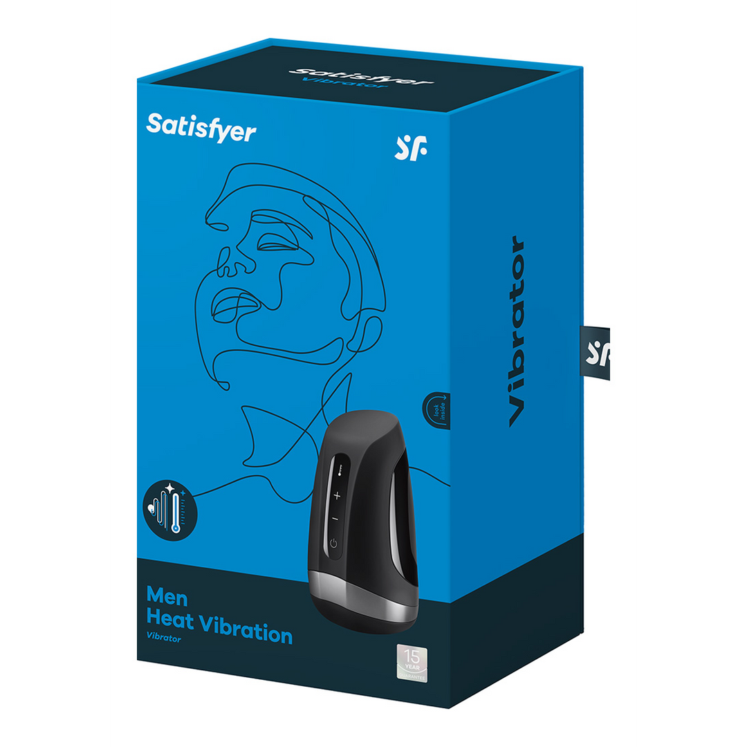 Men Heat Vibration - Heating and Vibrating Masturbator - Black Zwart - 5