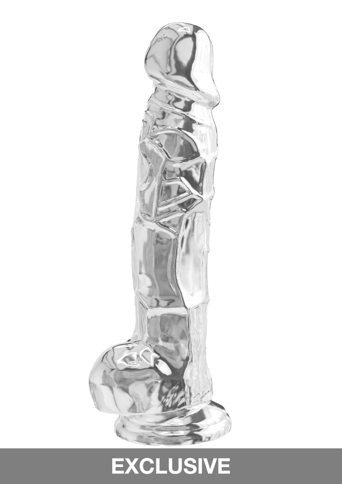 ToyJoy Get Real Clear Dildo with Balls 8' TRANSPA - 2
