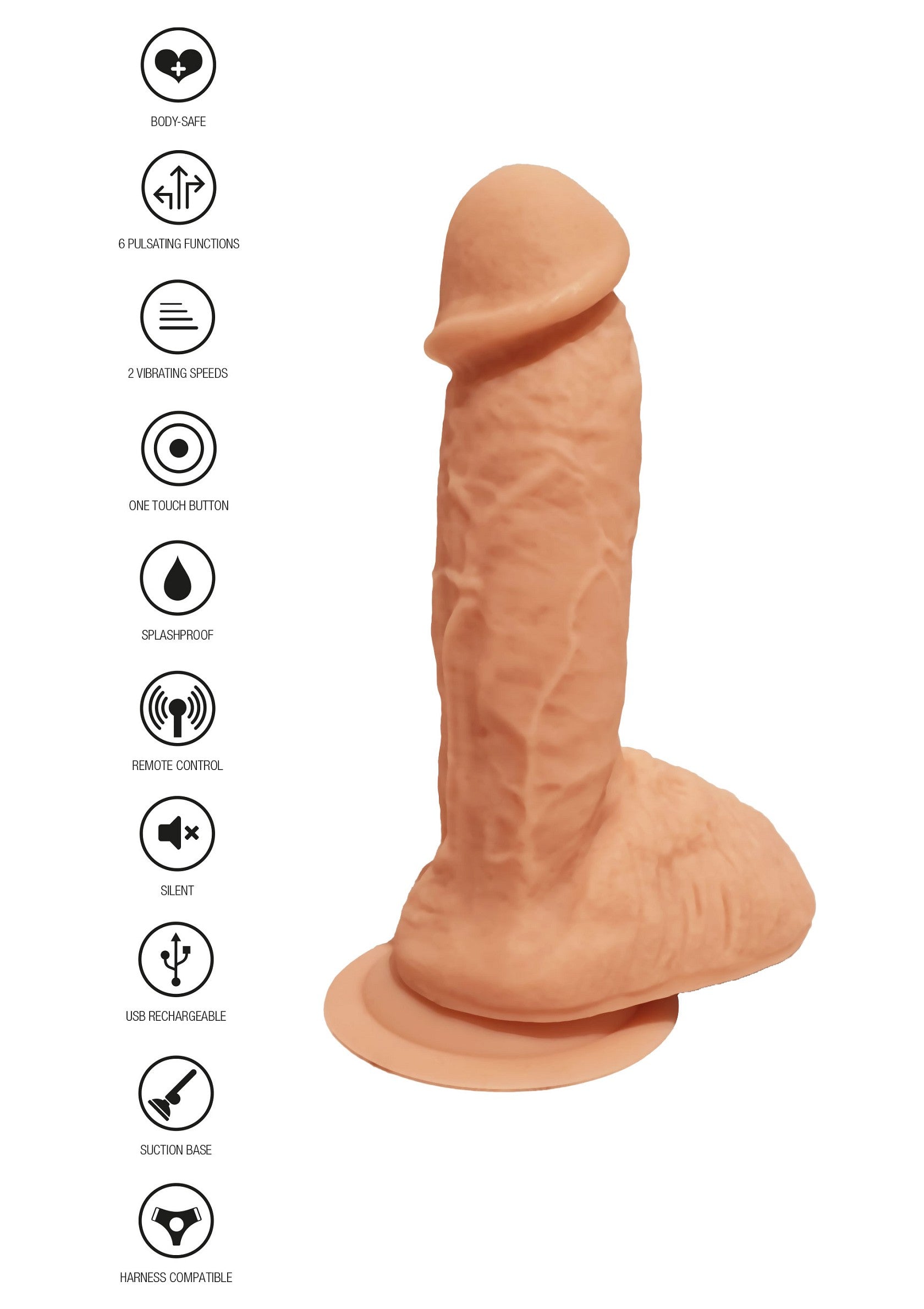 ToyJoy Get Real Silicone Vibrating Dildo SKIN - 4