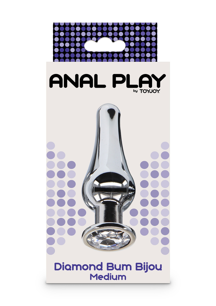 ToyJoy Anal Play Diamond Bum Bijou Medium SILVER - 2