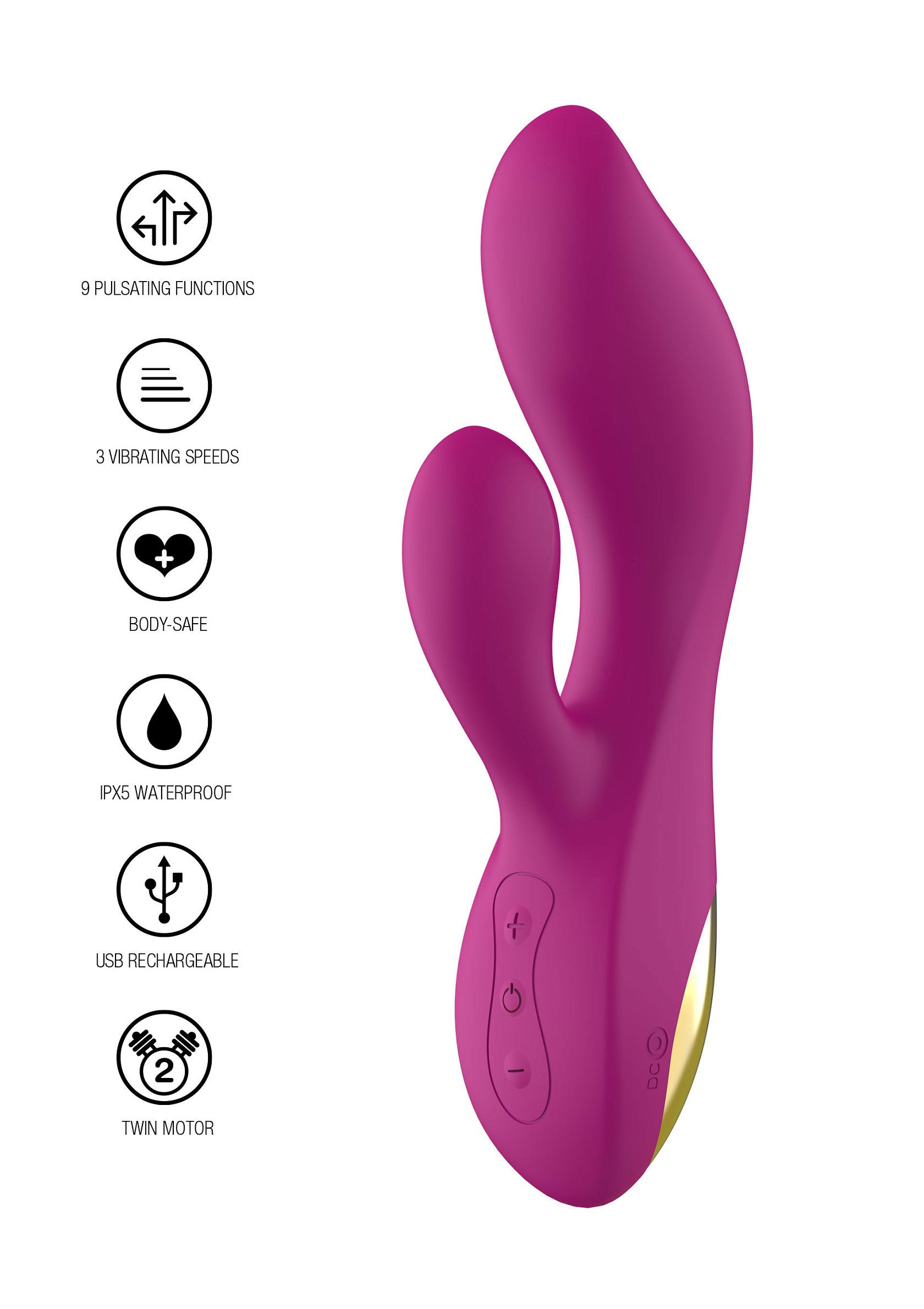ToyJoy Designer Edition Freya Rumble Vibrator FUCHSIA - 6