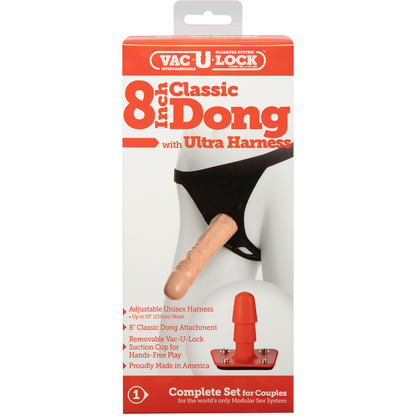 Klassieke dildo met Ultra harnas - 20 cm - Vanille Fleischfarben - 1