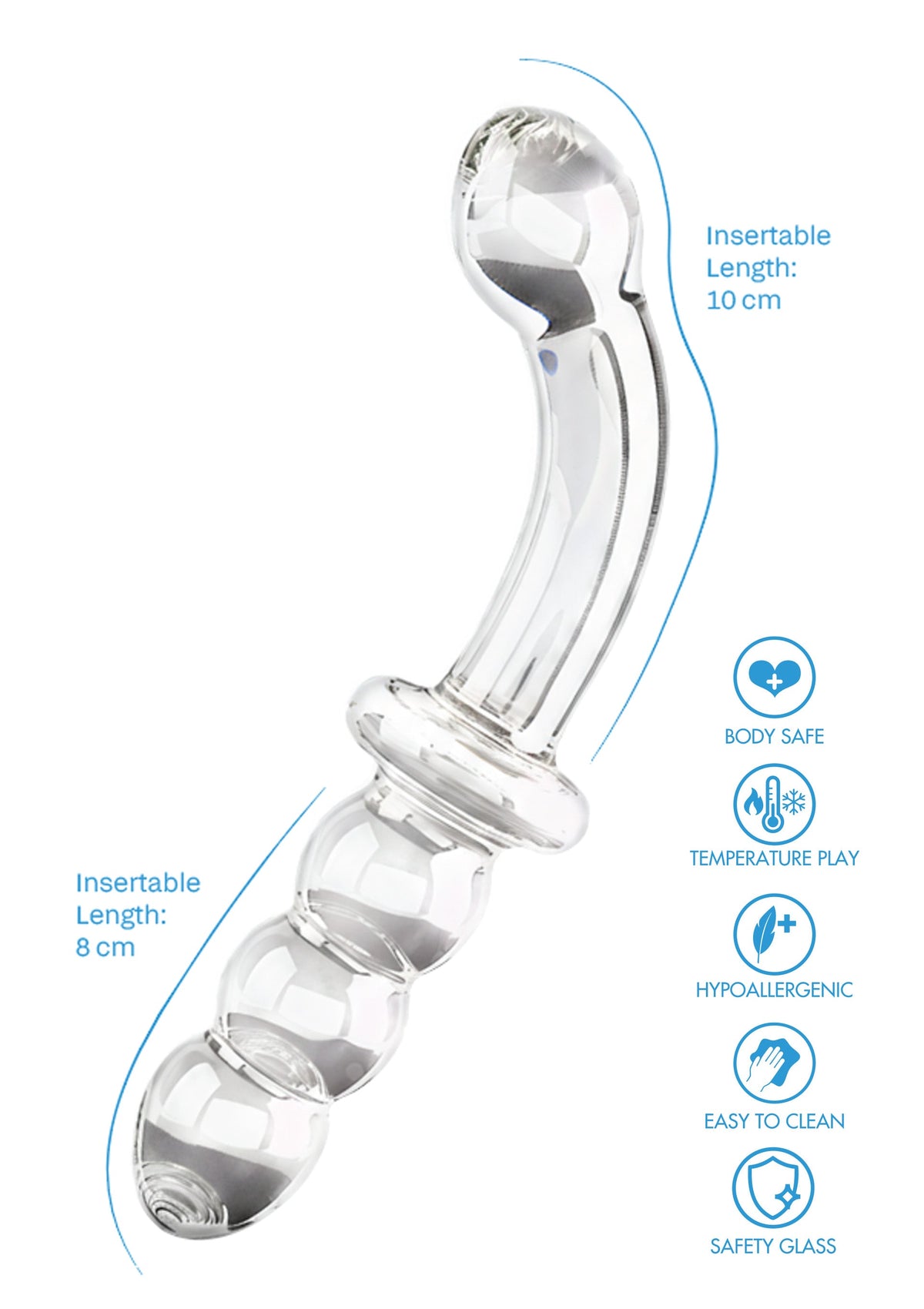 Dual-Ended Anal & G-spot Dildo CLEAR - 2