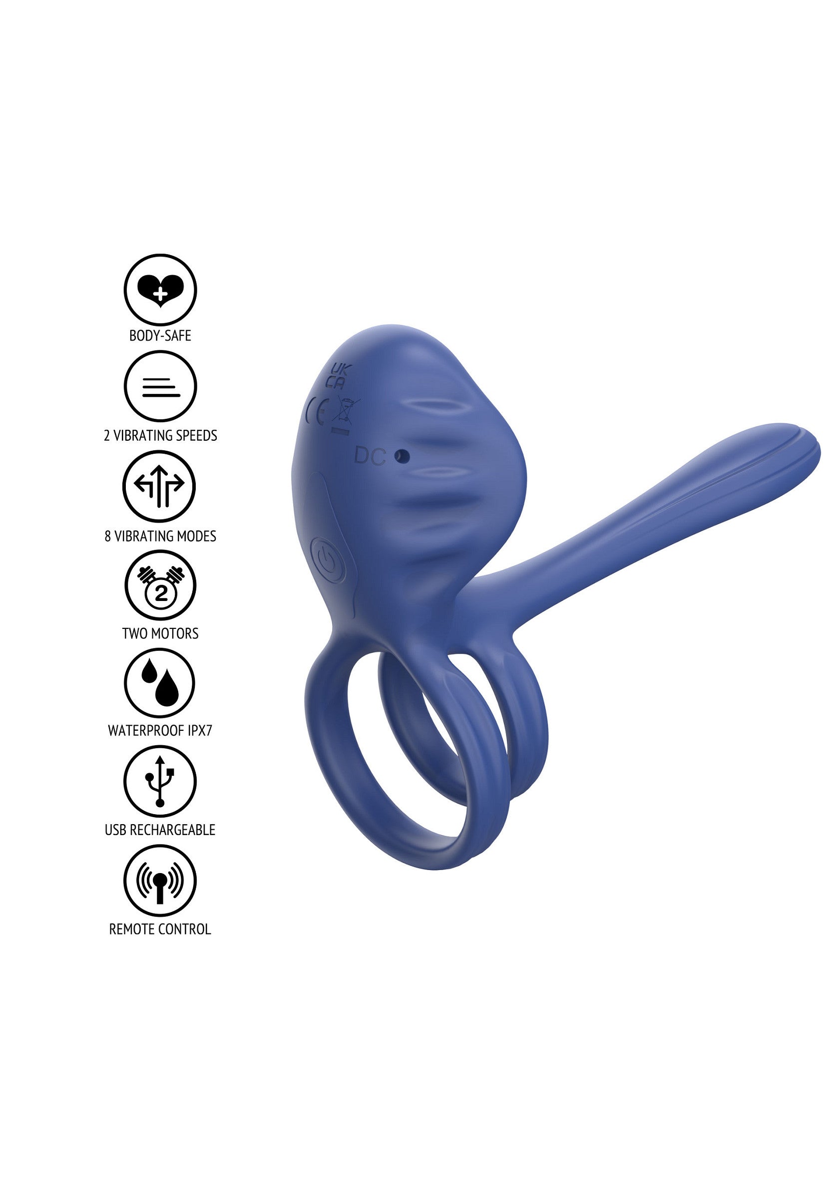 Xocoon Couples Slimline Vibrator Ring BLUE - 8