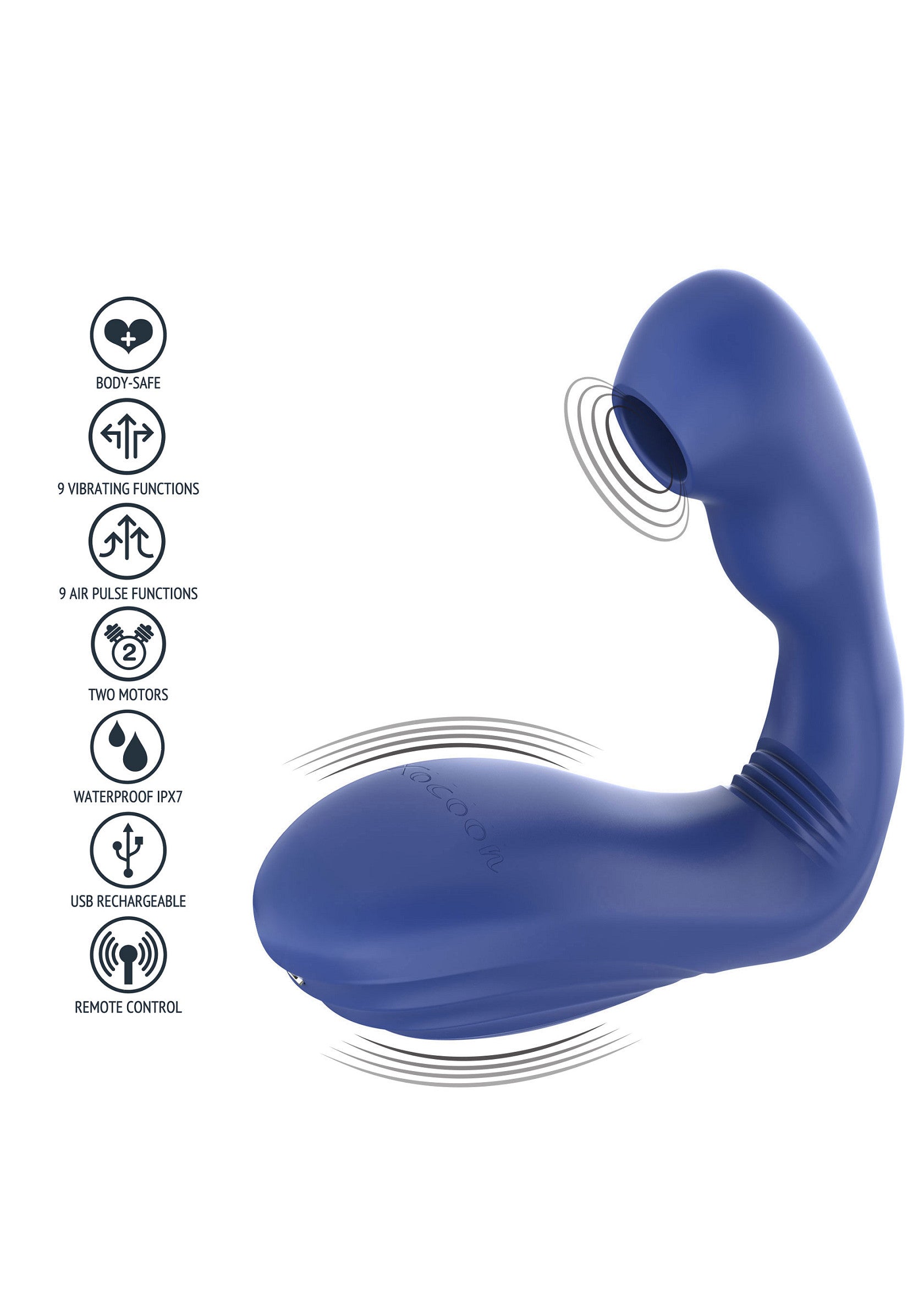 Xocoon Alpha Arouser - Prostate Air Stimulator BLUE - 7