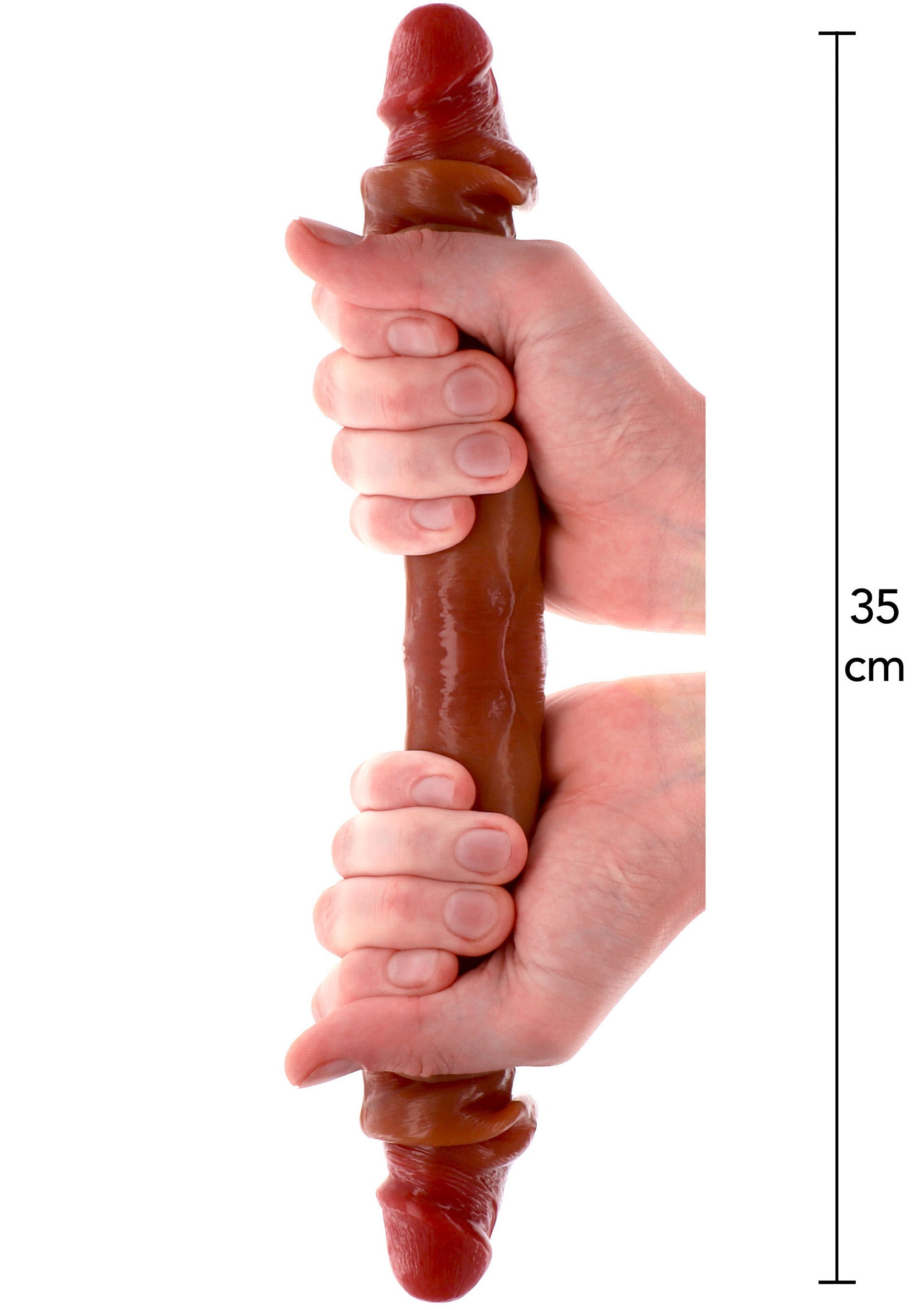 ToyJoy Get Real Silicone Foreskin Double Dong 35 cm CARAMEL - 7