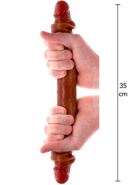 ToyJoy Get Real Silicone Foreskin Double Dong 35 cm CARAMEL - 7