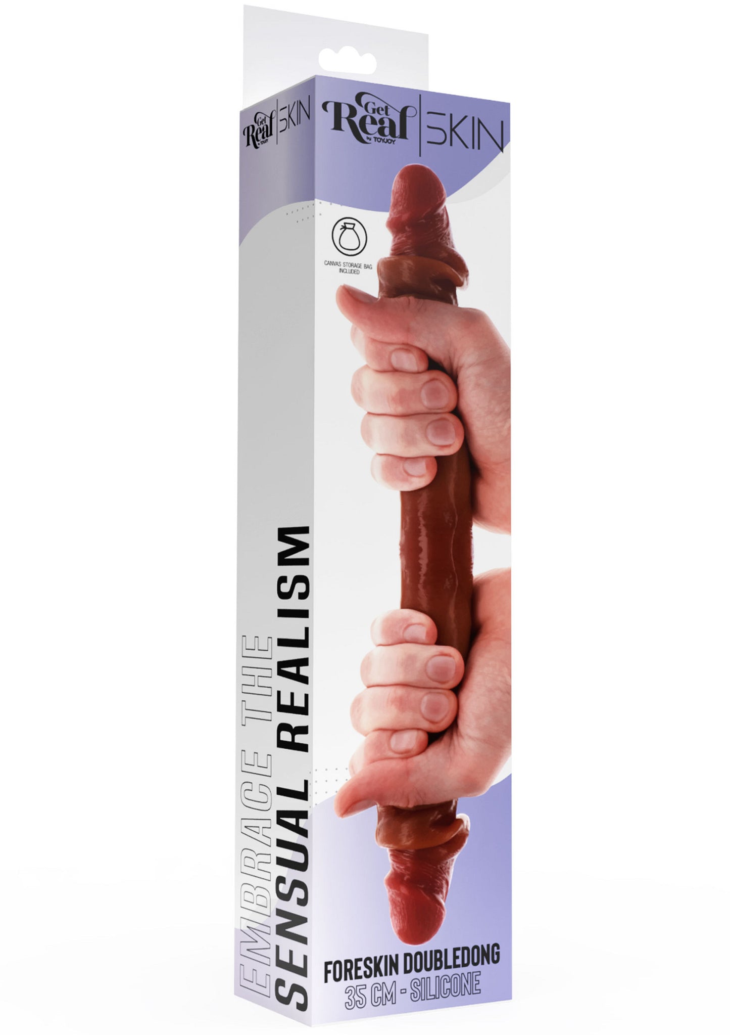 ToyJoy Get Real Silicone Foreskin Double Dong 35 cm CARAMEL - 4