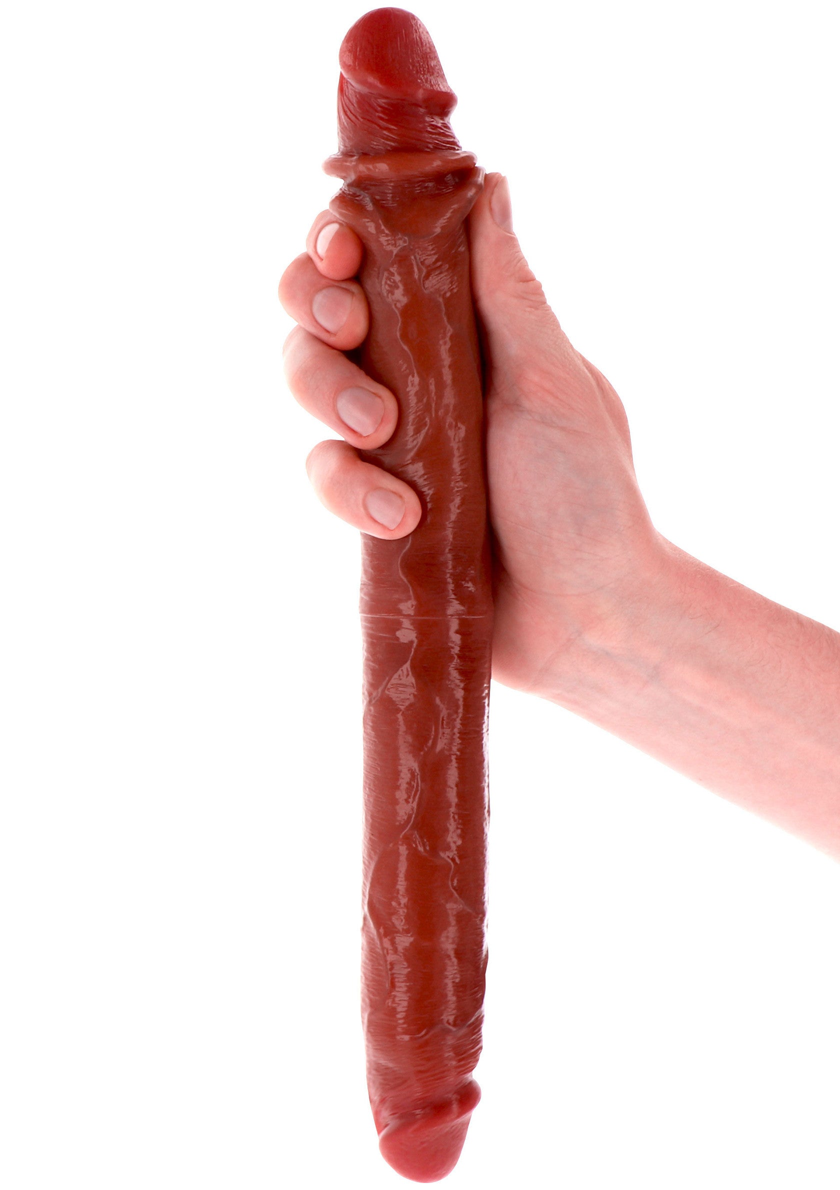 ToyJoy Get Real Silicone Foreskin Double Dong 35 cm CARAMEL - 3