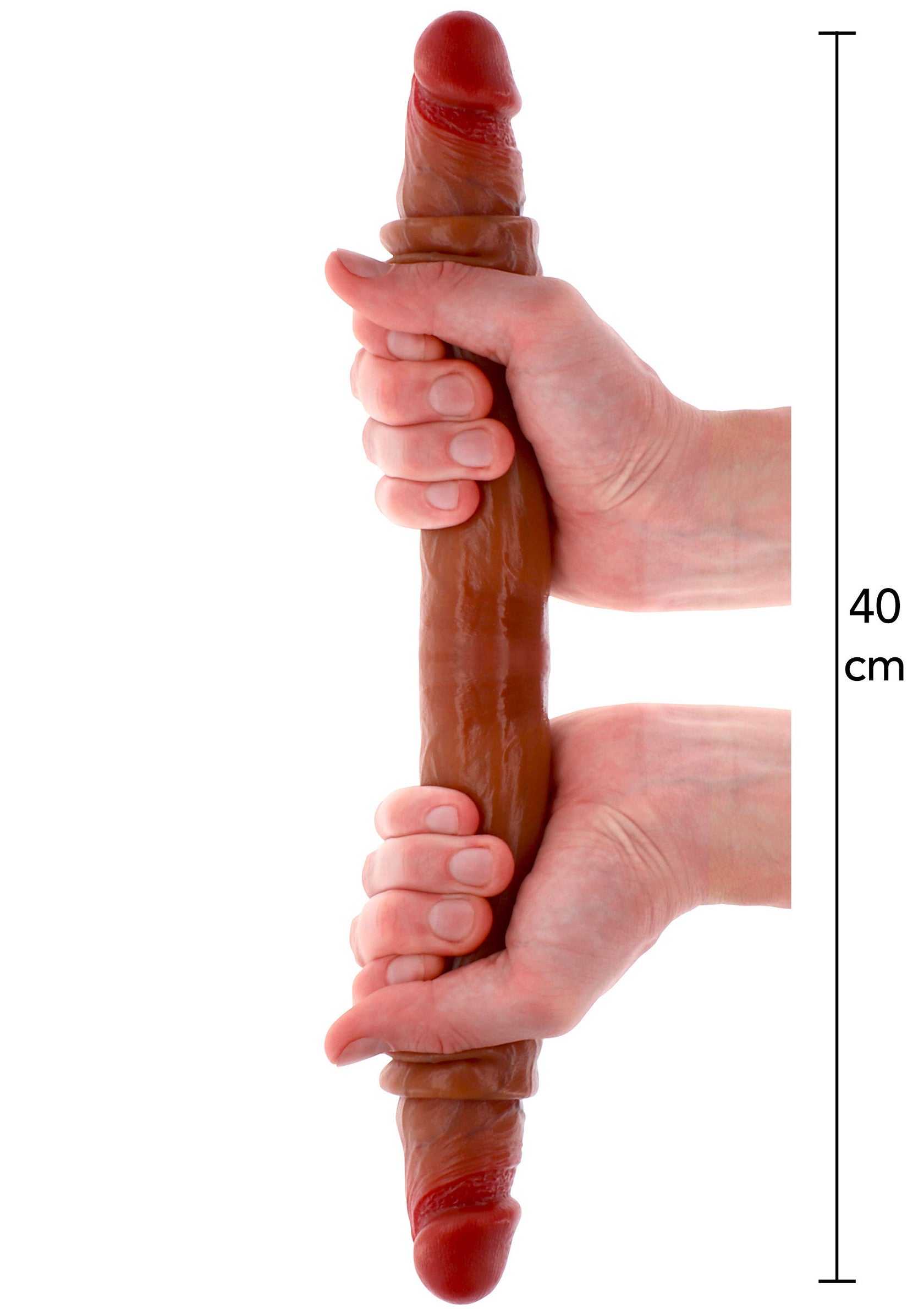 ToyJoy Get Real Silicone Foreskin Double Dong 40 cm CARAMEL - 0