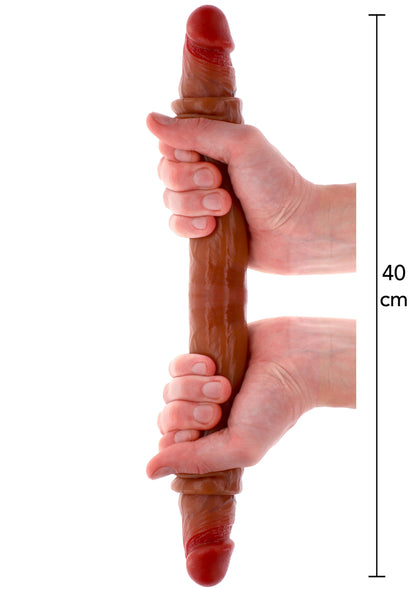 ToyJoy Get Real Silicone Foreskin Double Dong 40 cm CARAMEL - 0