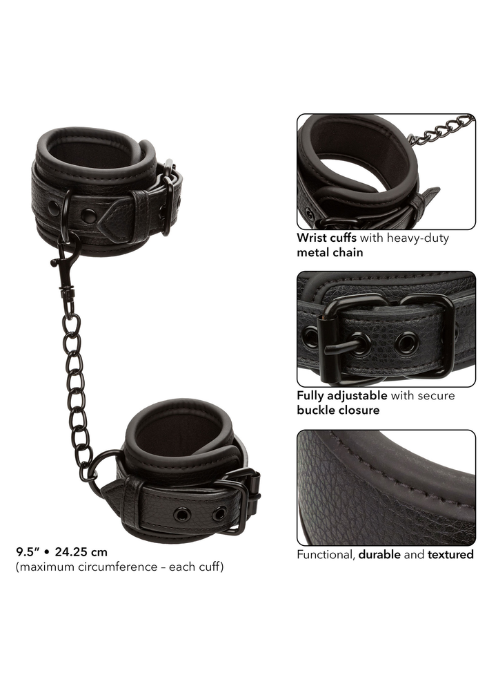 CalExotics Nocturnal Collection Wrist Cuffs BLACK - 1