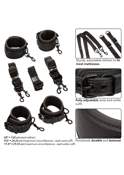 CalExotics Nocturnal Collection Bed Restraints BLACK - 1