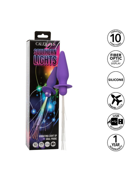 Vibrating Light Up Anal Probe PURPLE - 1