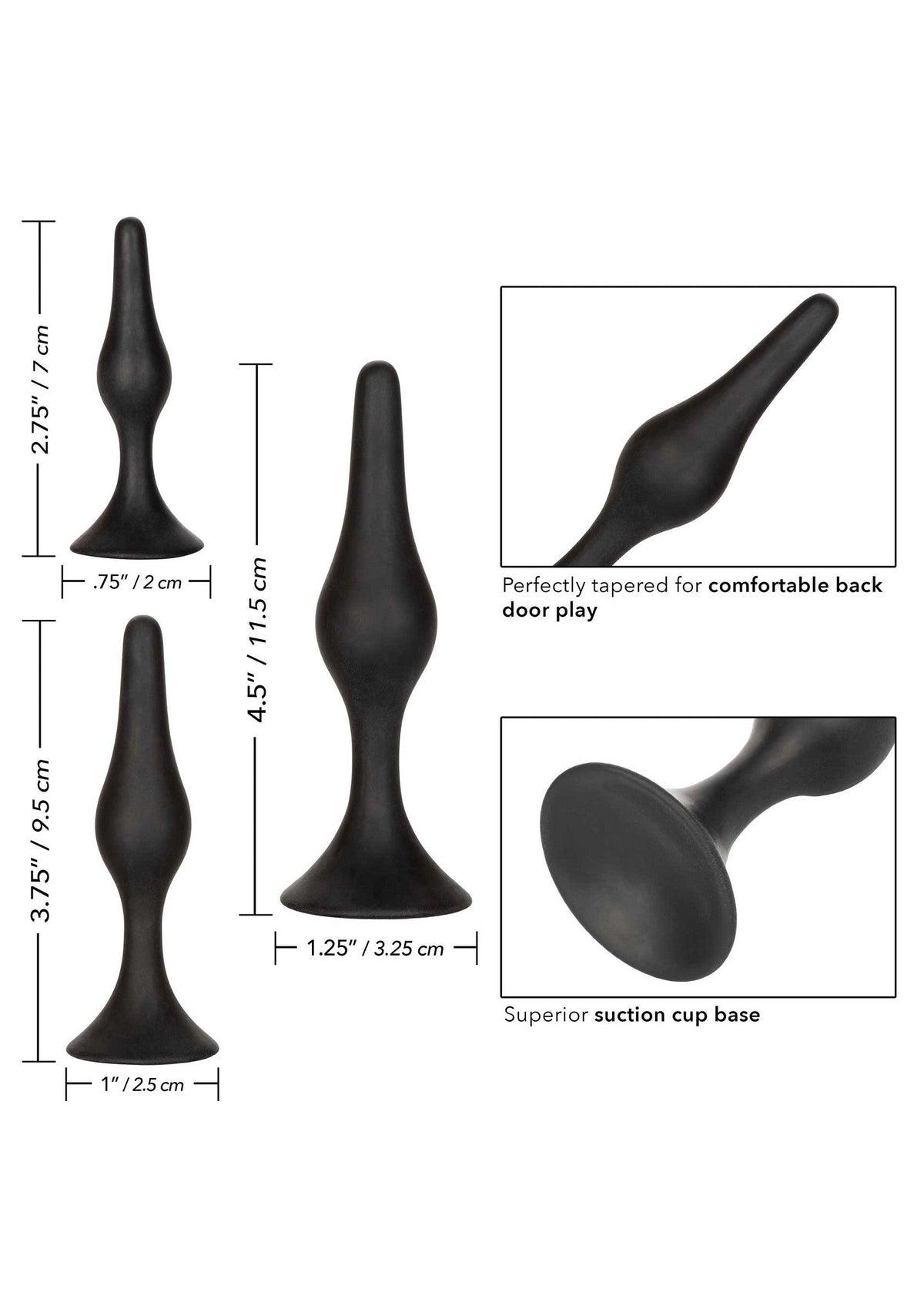 Silicone Anal Starter Kit BLACK - 3