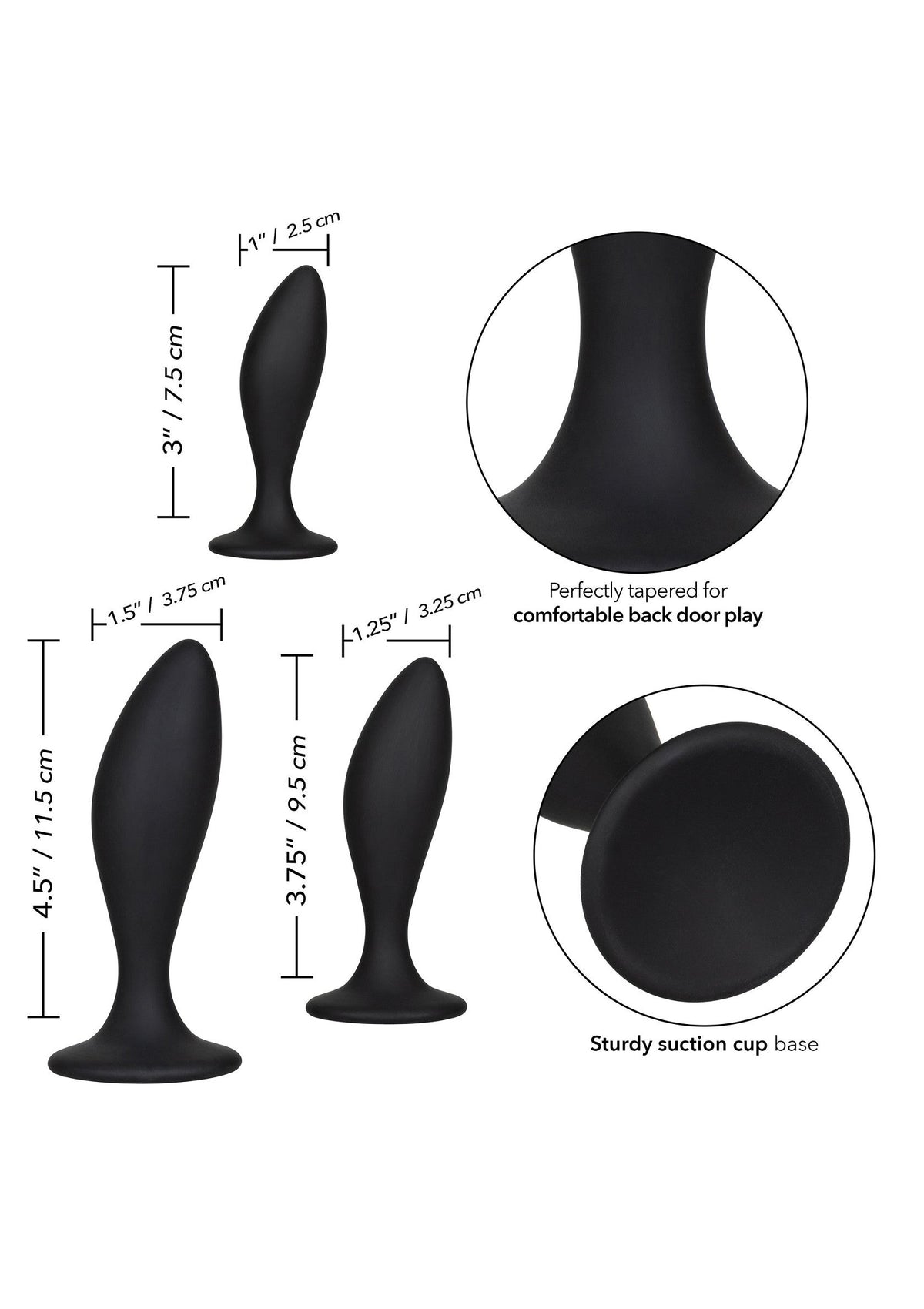 Silicone Anal Curve Kit BLACK - 3