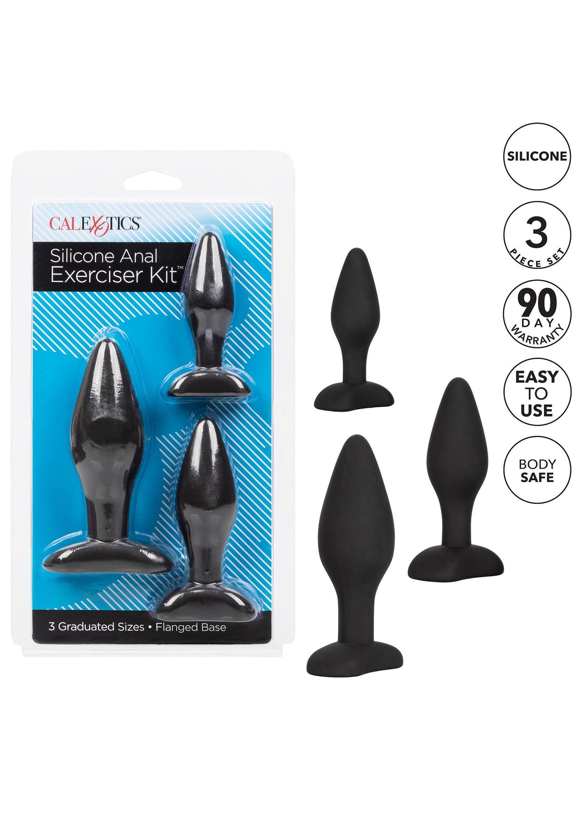 Silicone Anal Exerciser Kit BLACK - 4