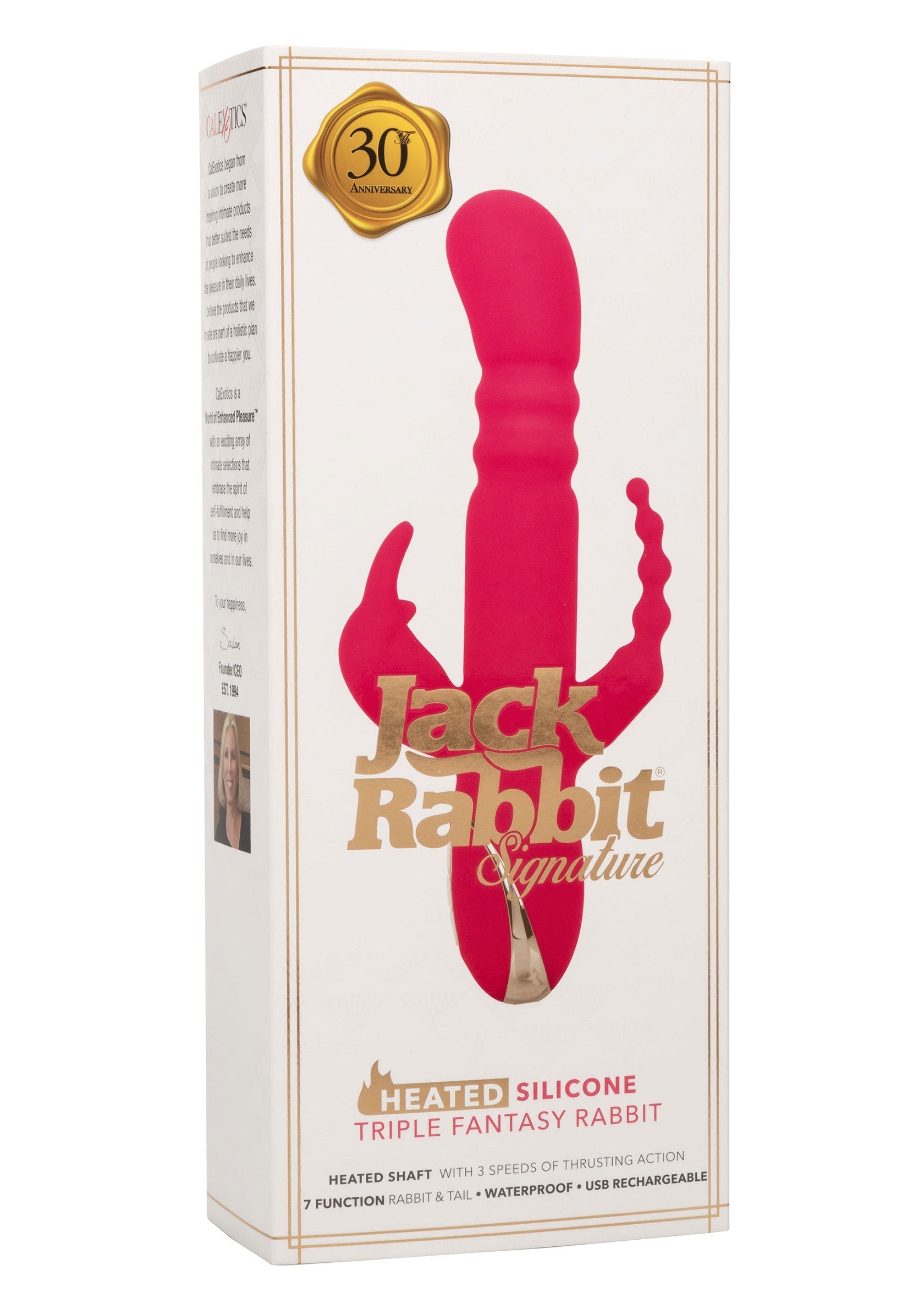 Heated Silicone Triple Rabbit PINK - 1