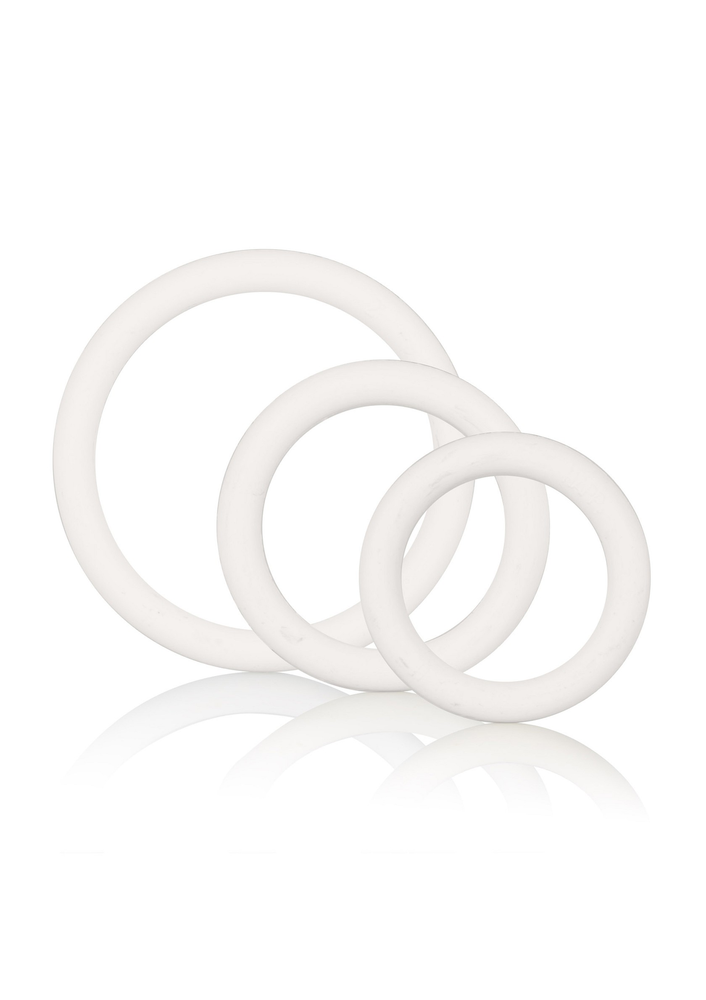 CalExotics Black Rubber Ring - 3 Piece Set WHITE - 5