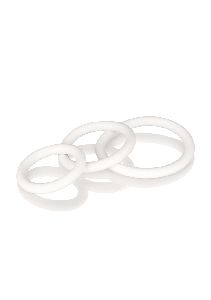 CalExotics Black Rubber Ring - 3 Piece Set WHITE - 3