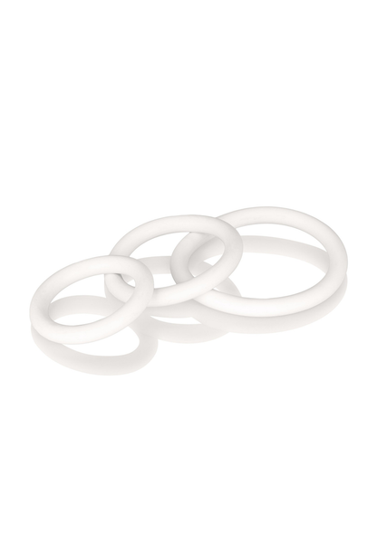 CalExotics Black Rubber Ring - 3 Piece Set WHITE - 3