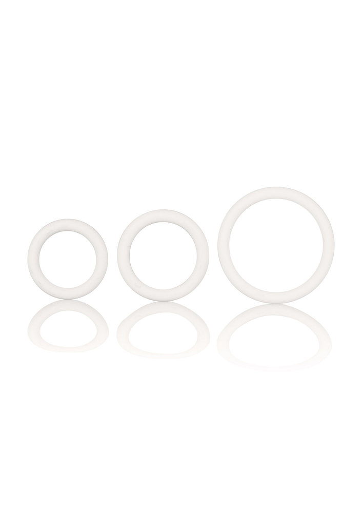 CalExotics Black Rubber Ring - 3 Piece Set WHITE - 4