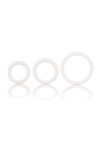 CalExotics Black Rubber Ring - 3 Piece Set WHITE - 4