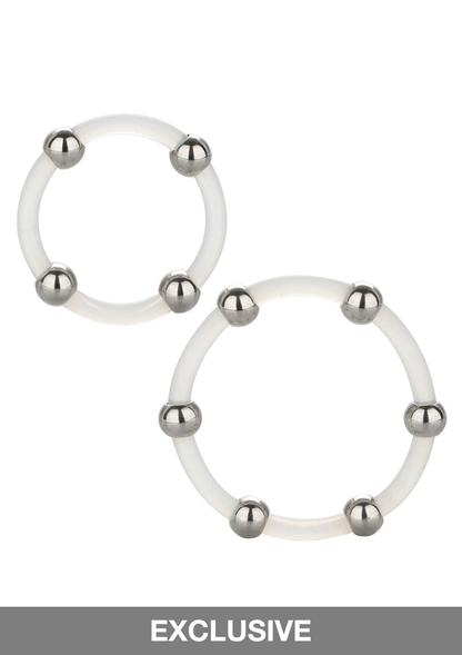 CalExotics Steel Beaded Silicone Ring Set TRANSPA - 3