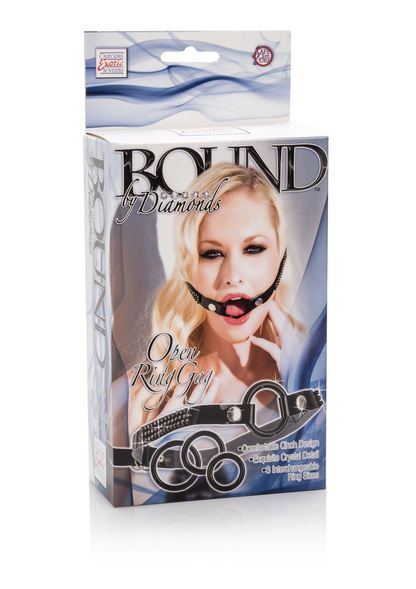 CalExotics Bound By Diamonds Open Ring Gag BLACK - 2